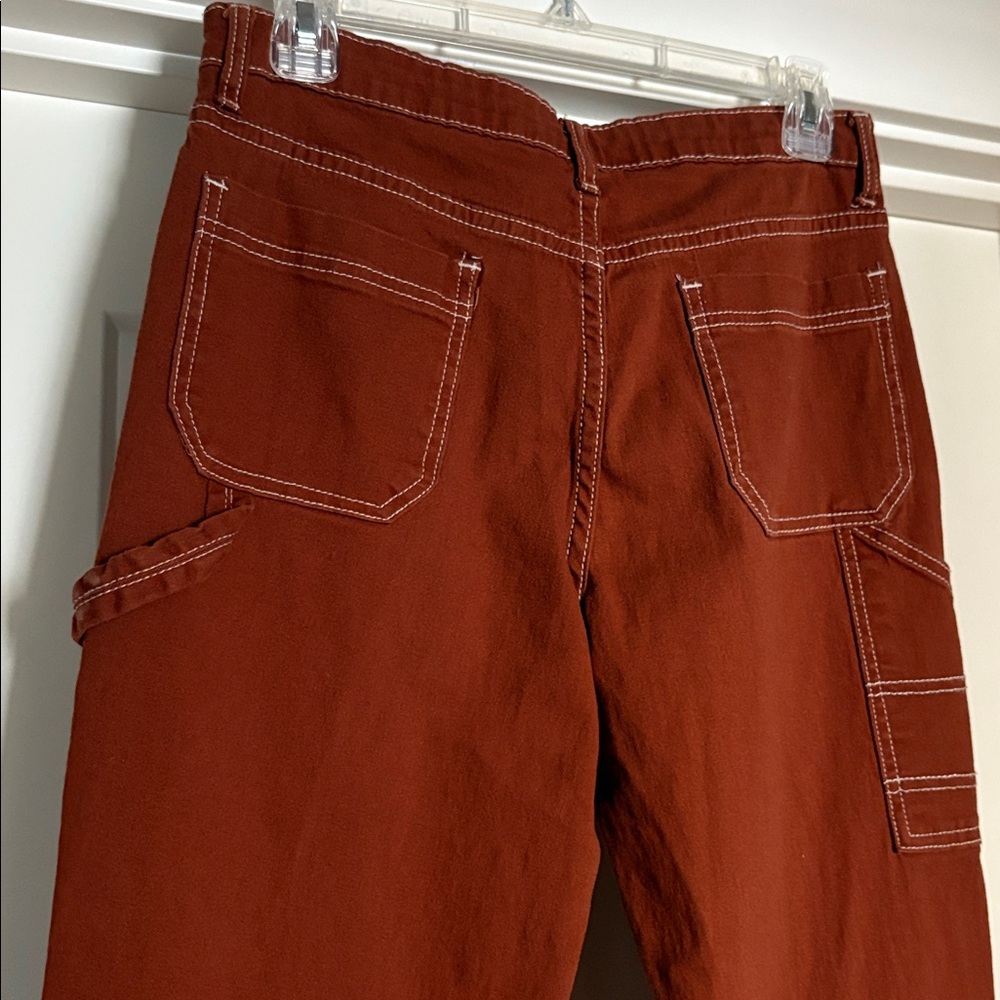 EUC [Hot Kiss] Cargo Straight Leg Stretch Rust Orange/Brown Pants Juniors Sz 9 - Picture 7 of 9